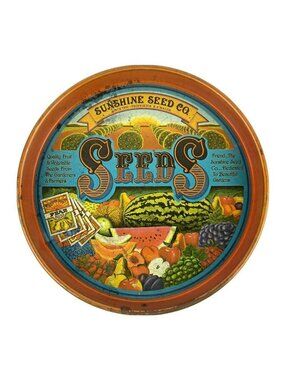 Vintage Sunshine Seed Co Metal Bar Tray By Cheinco 1970s Fruit Vegetable Design